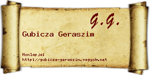 Gubicza Geraszim névjegykártya